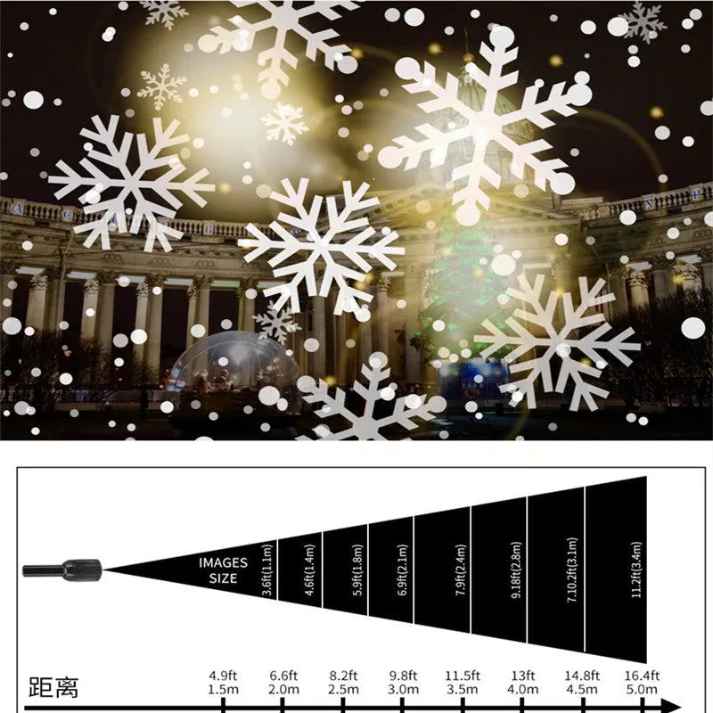 Proyector navideño de copos de nieve