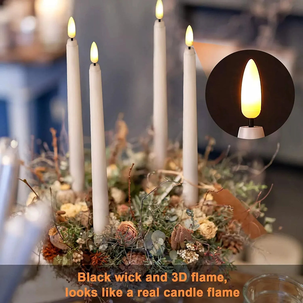 Velas LED cónicas con mando