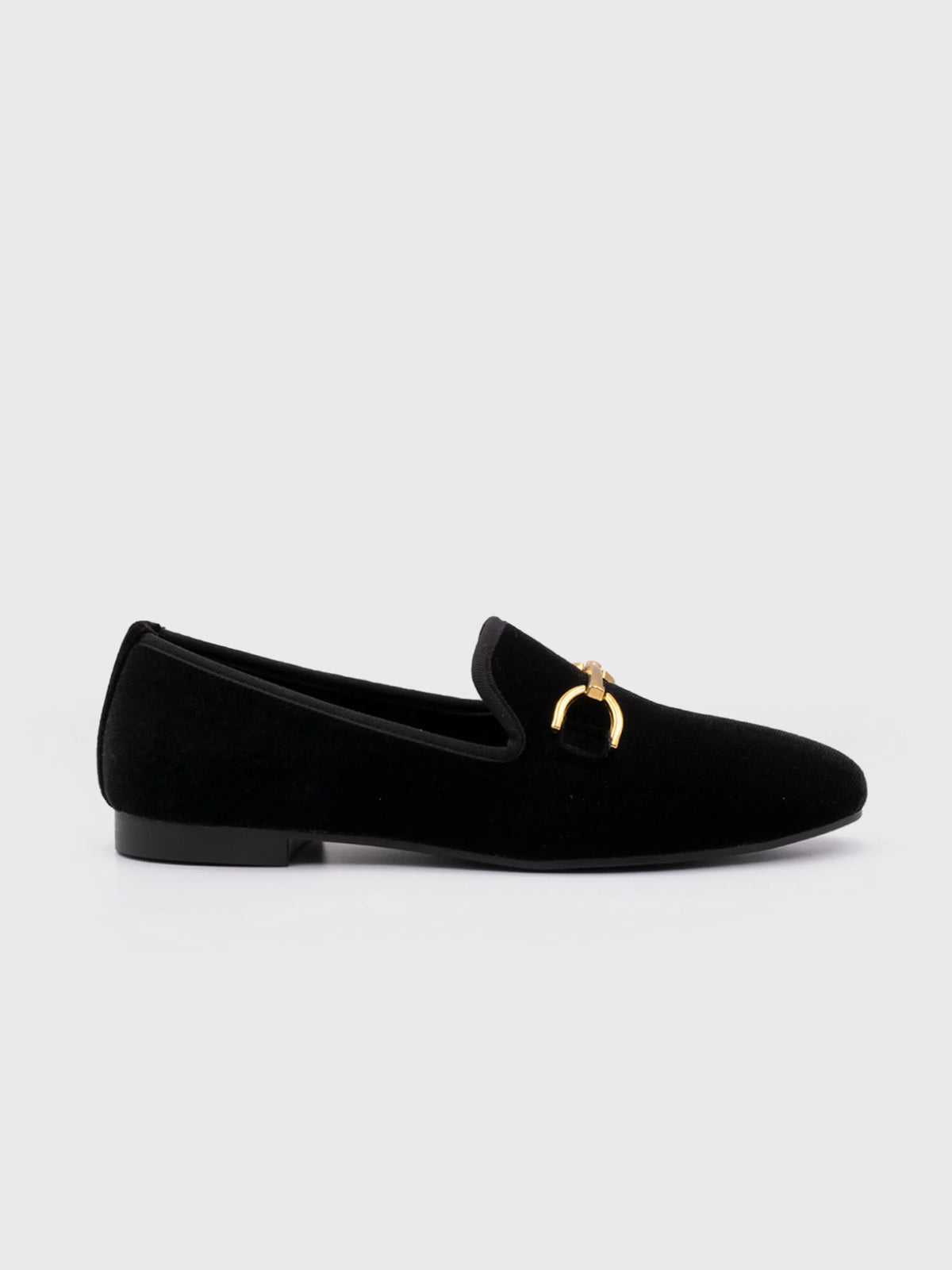 Mocasines de terciopelo con detalle dorado AmeliaGlow - lateral