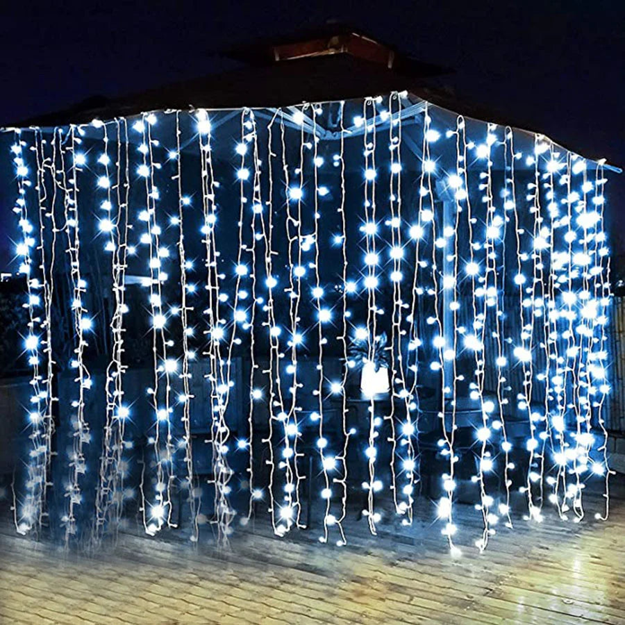 Cortina de luces LED navideña
