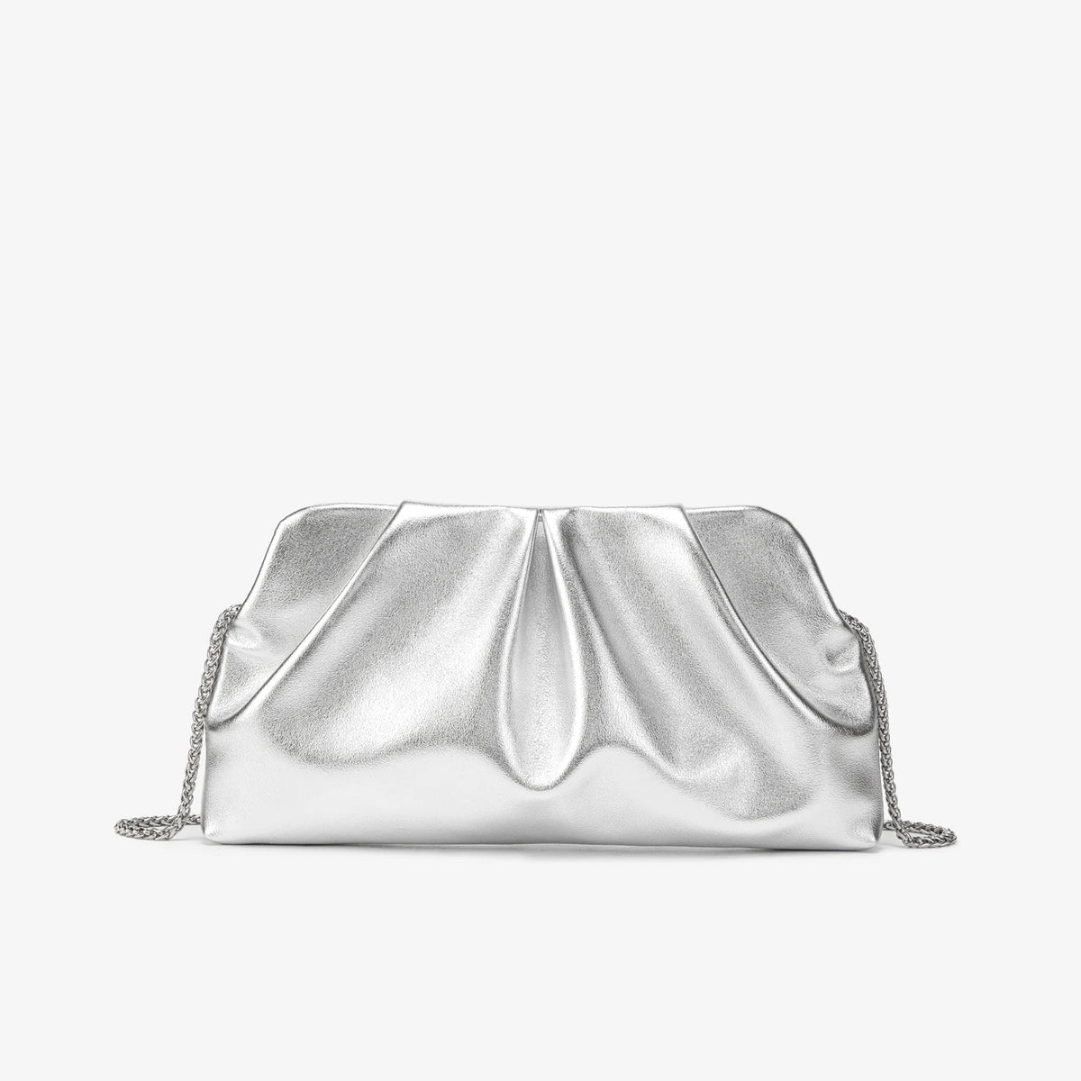 Bolso de noche plisado plateado