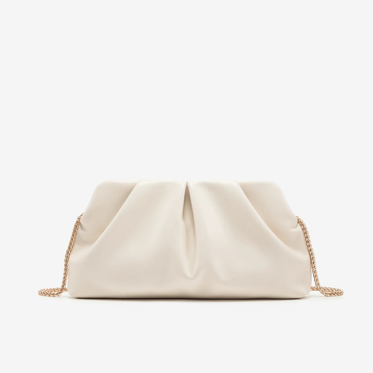Bolso de noche plisado beige