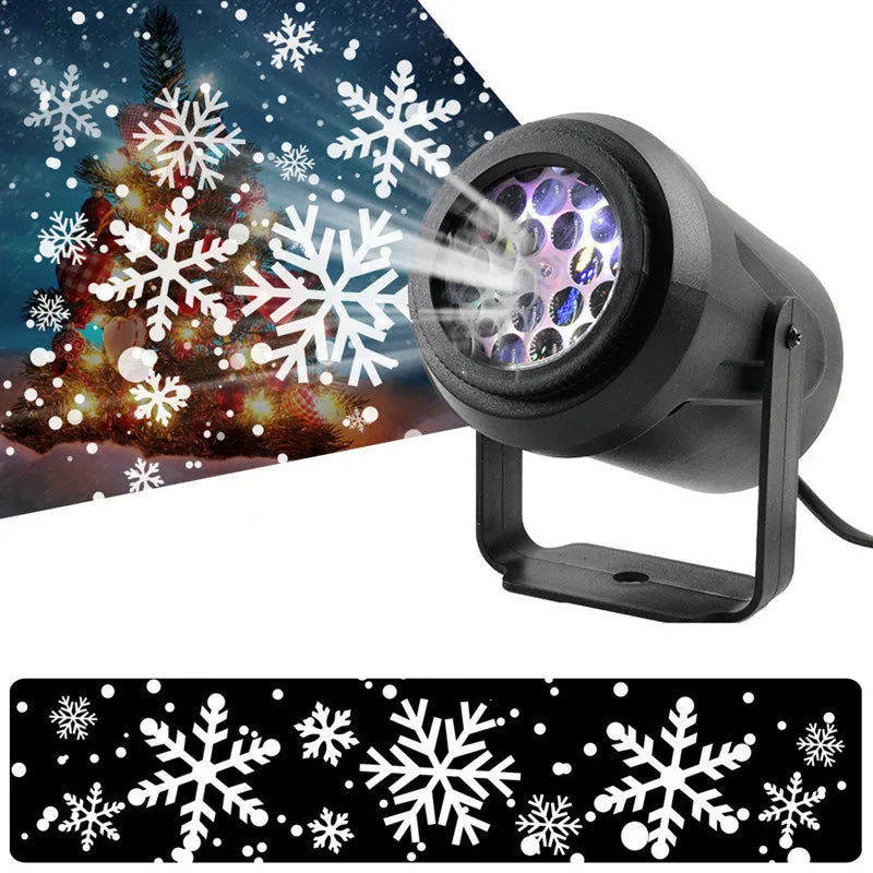 Proyector navideño de copos de nieve