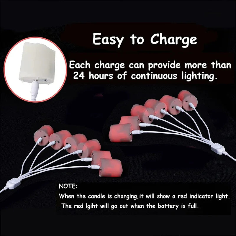 Velas LED recargables con temporizador