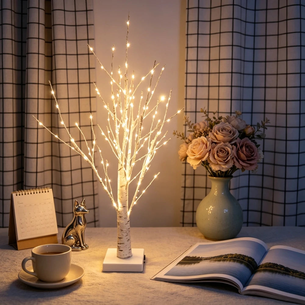 Árbol de abedul LED luz cálida