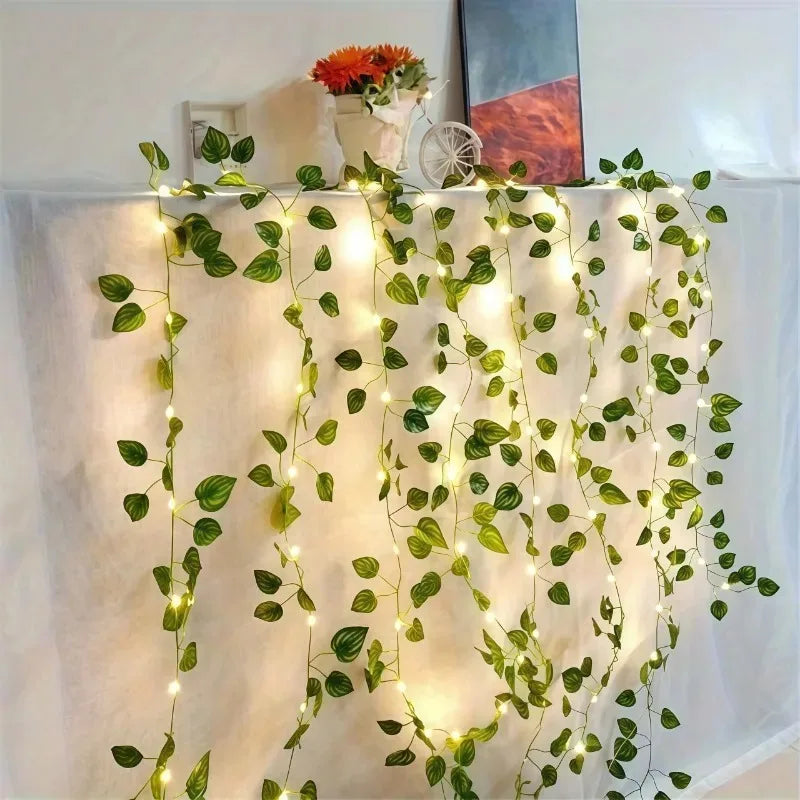 Guirnalda de hojas con luces LED