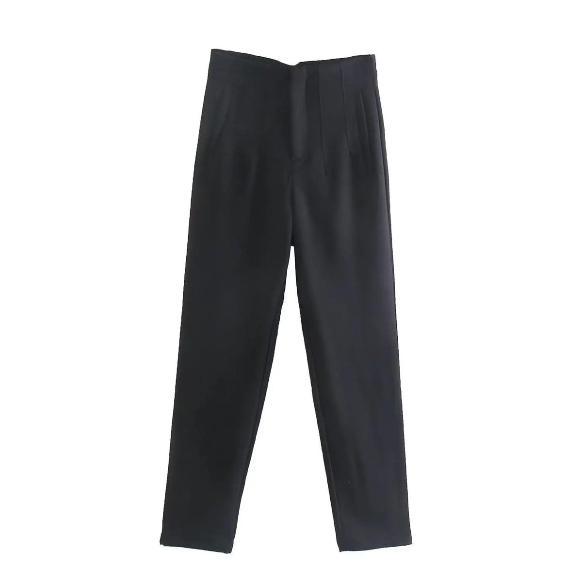 Pantalón recto de cintura alta negro AmeliaGlow