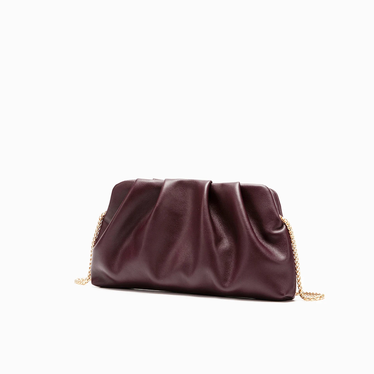 Bolso de noche plisado burdeos
