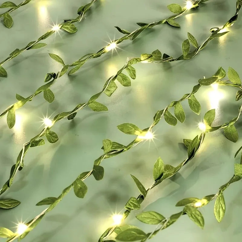 Guirnalda de hojas con luces LED